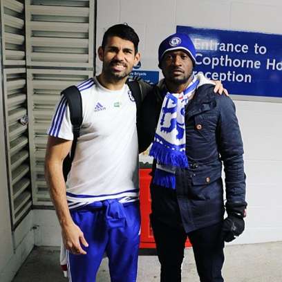 Peter Okoye with Diego Costa