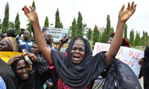 Kidnapped schoolgirls protest