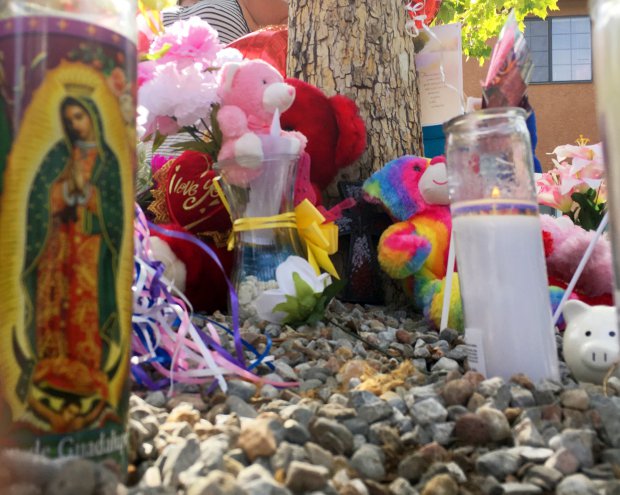 A small shrine to Victoria was created at a local park (Picture: AP Photo)