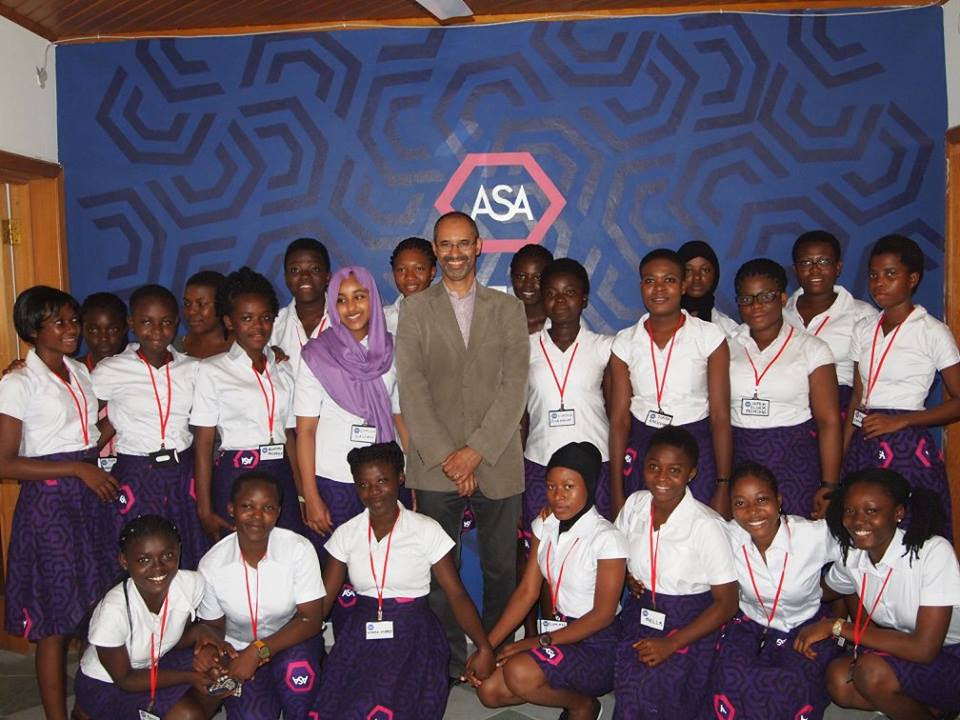 With some students of the only female science academy in Africa.