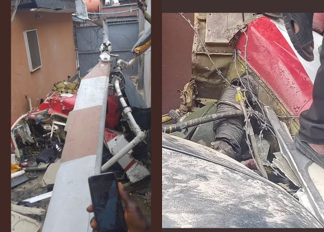 Crashed plane-helicopter
