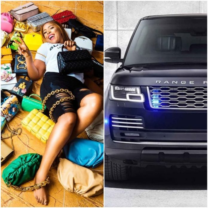 Linda-Ikeji and range rover